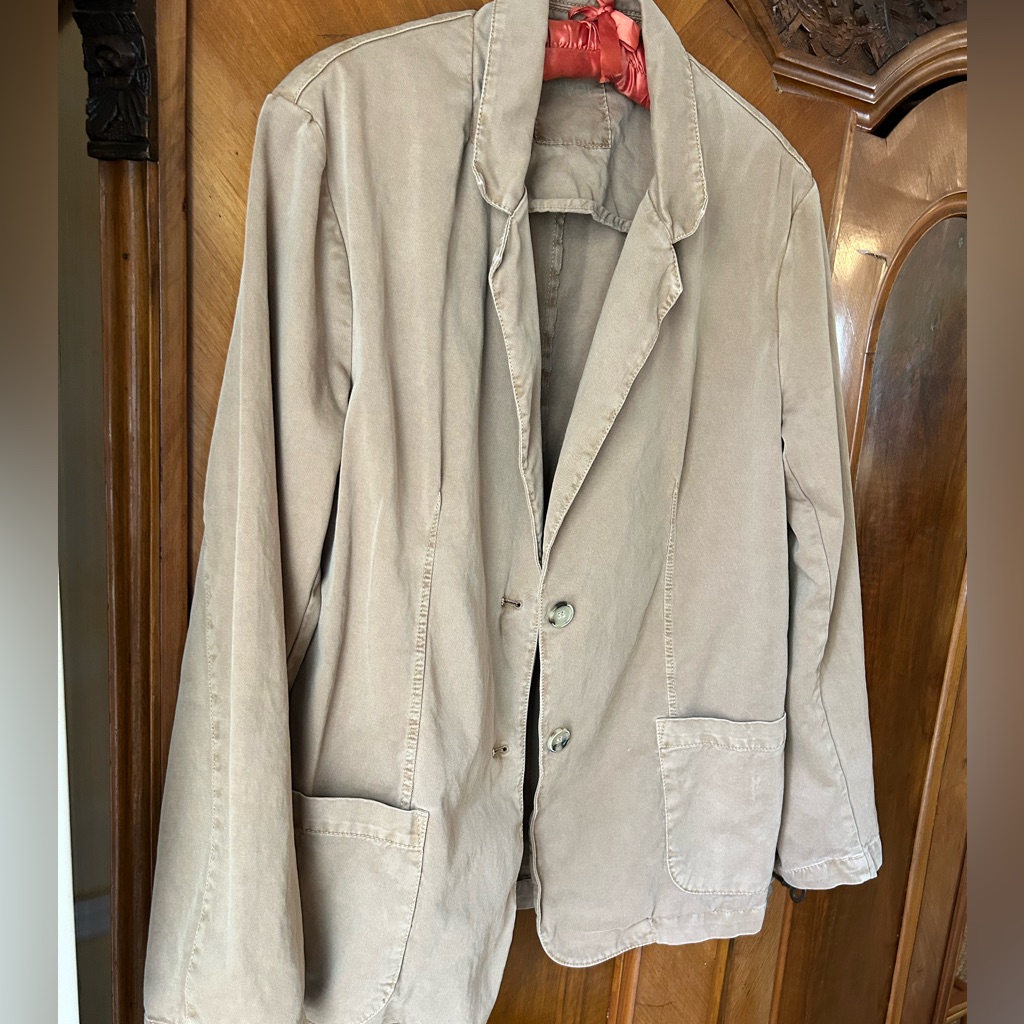 Velvet By Jenny Graham Beige Casual Cotton Boho Jacket Patch Pockets Artists